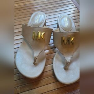 Michael Kors Gold and Cream Women's Sandals